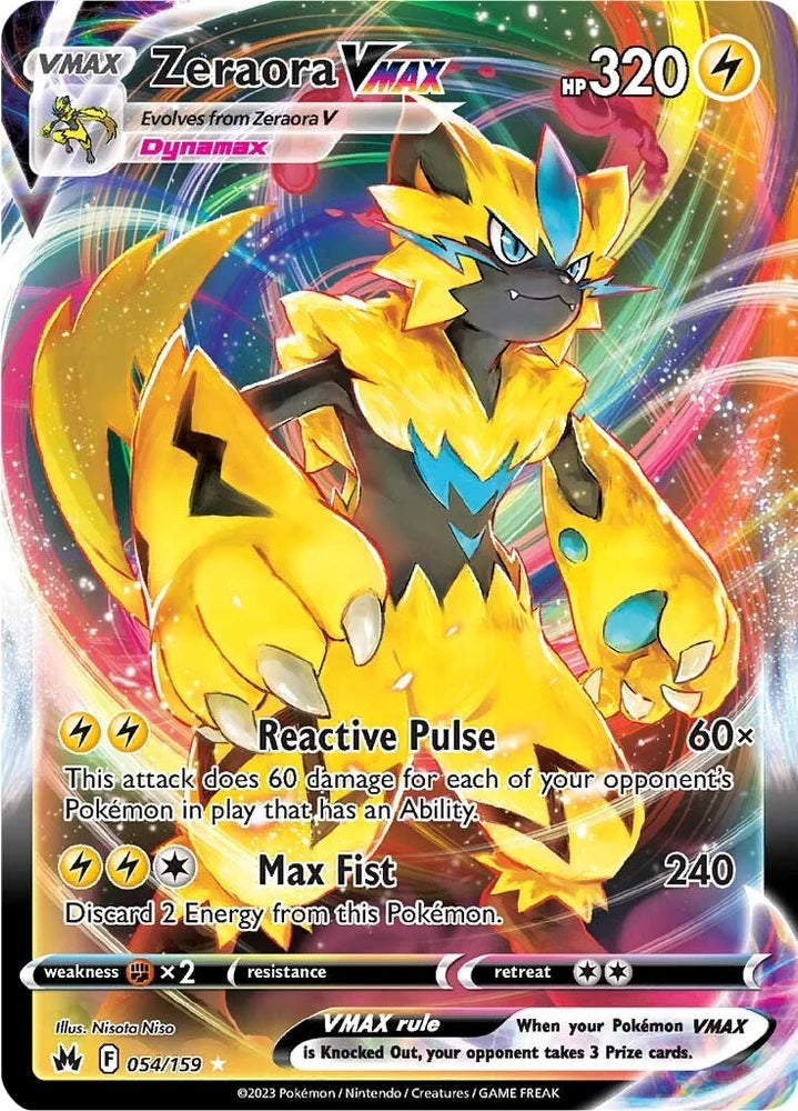 Pokemon TCG Zeraora VMAX 054/159 Crown Zenith