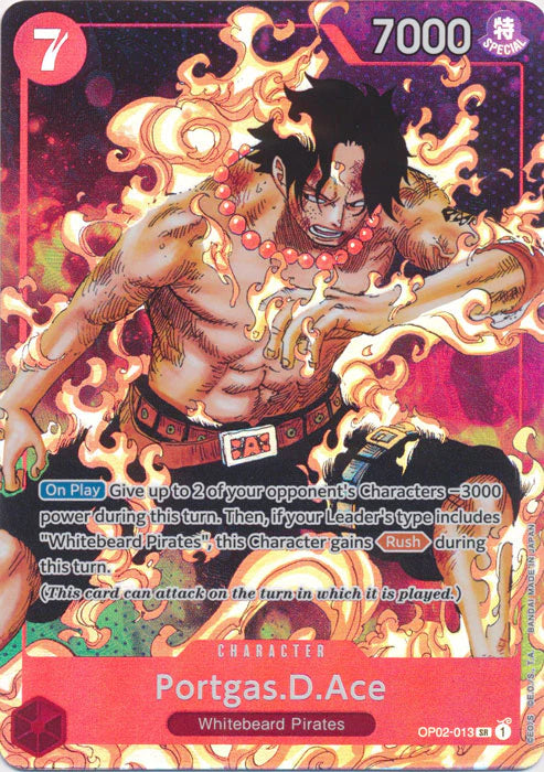 One Piece Card Game Portgas.D.Ace Alternate Art OP02 Paramount War OP02-013