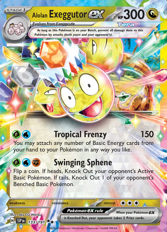 Pokemon TCG Alolan Exeggutor EX 133/191 Surging Sparks