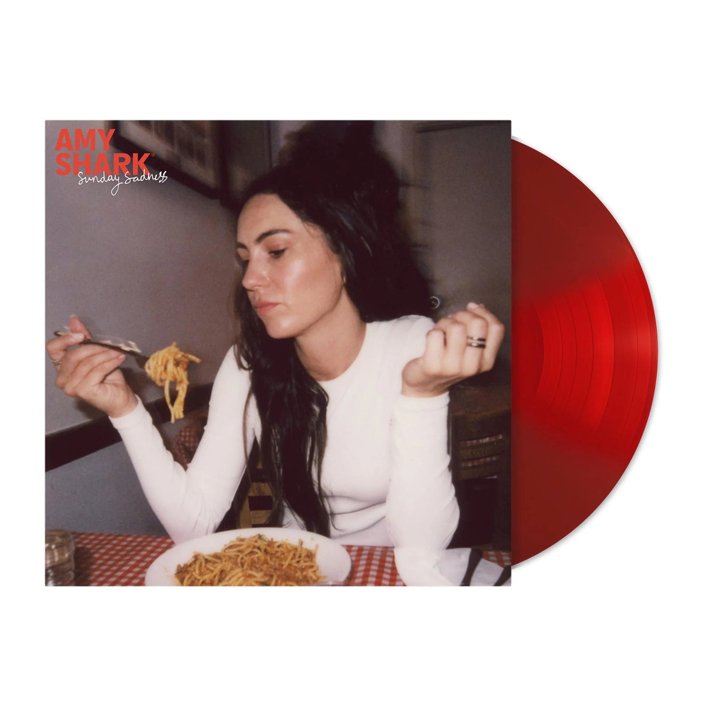 Amy Shark Sunday Sadness Bolognese Transparent Red LP With Sign Art Card - 2Sis Collectibles