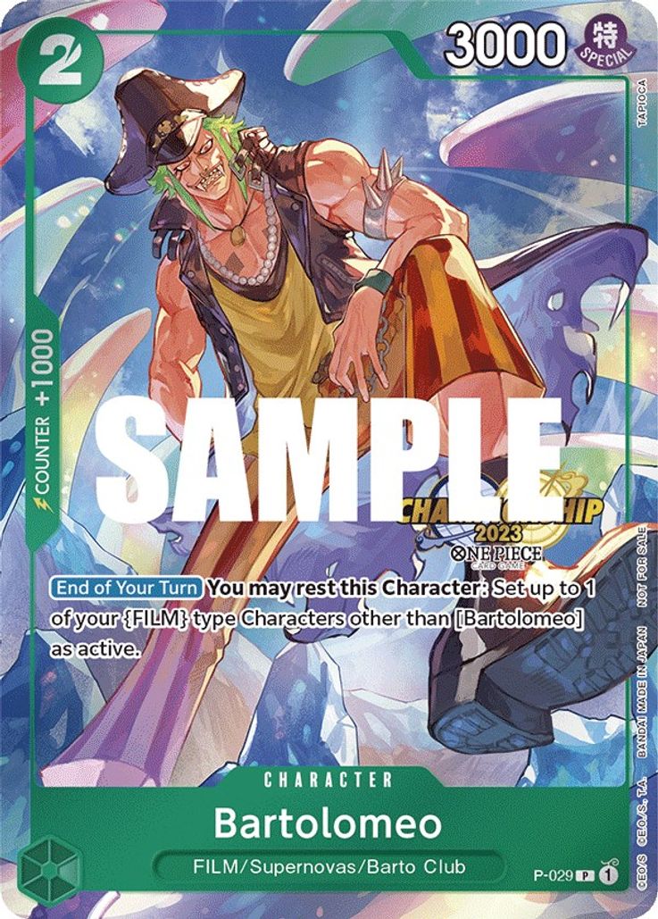 One Piece Card Game Bartolomeo Promo Championship 2023 P-029
