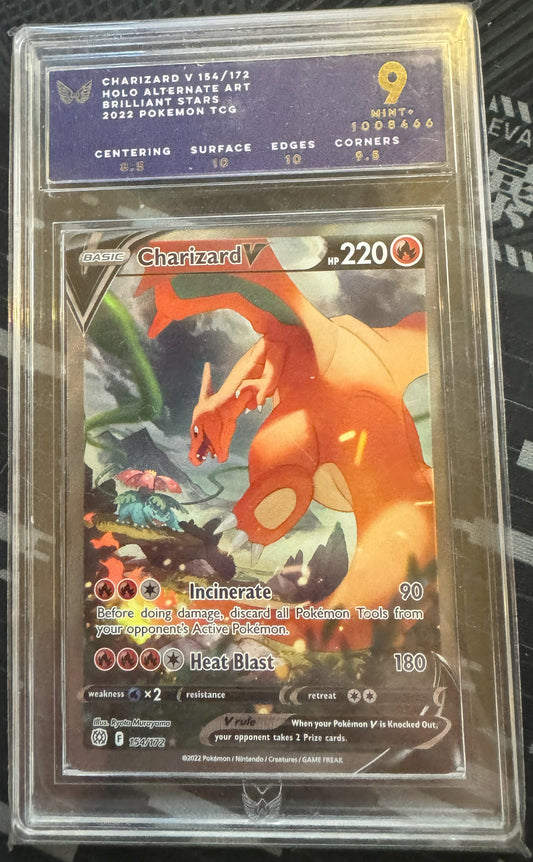 Pokemon TCG Charizard 154/172 Brilliant Stars Graded 9