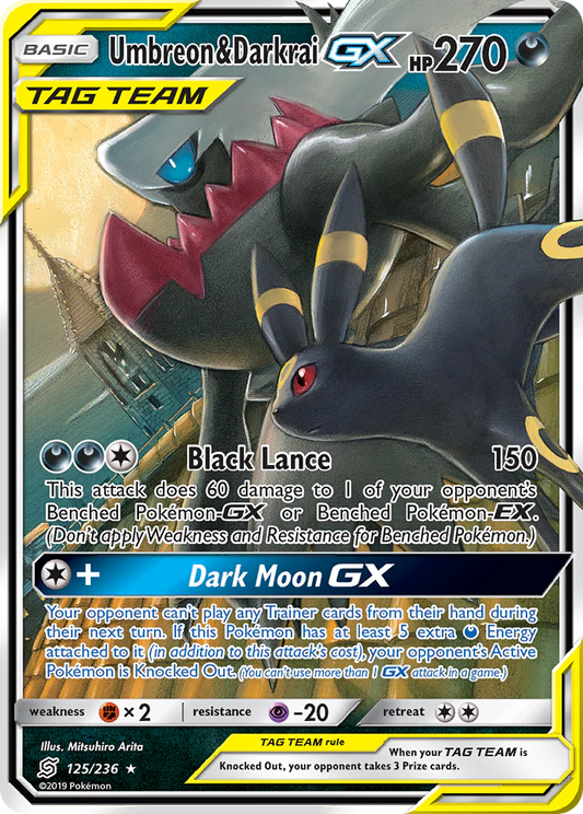 Pokemon TCG Darkrai & Umbreon GX 125/236 Tag Team