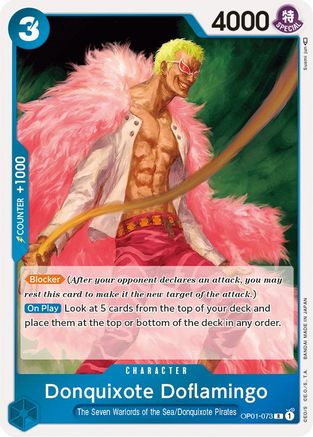 One Piece Card Game Donquixote Doflamingo OP01 Romance Dawn OP01-073