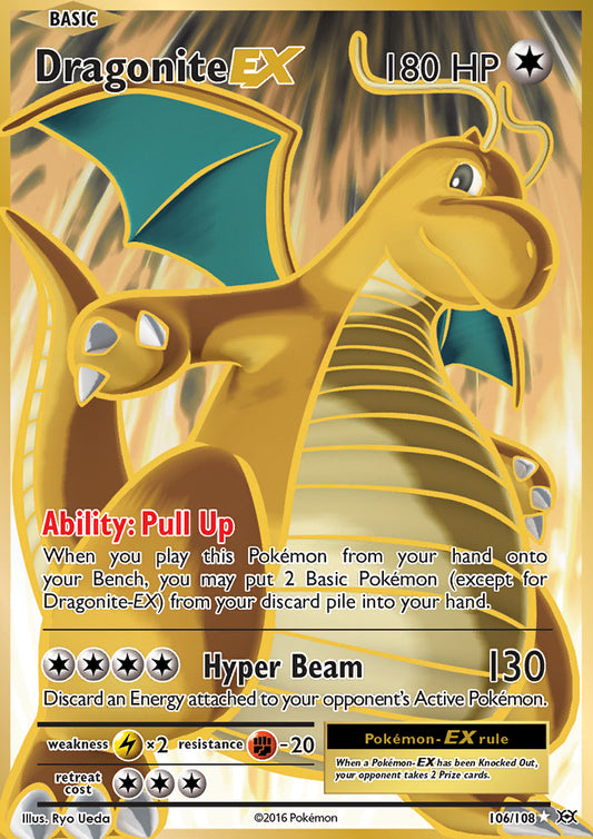 Pokemon TCG Dragonite EX 106/108 XY Evolution