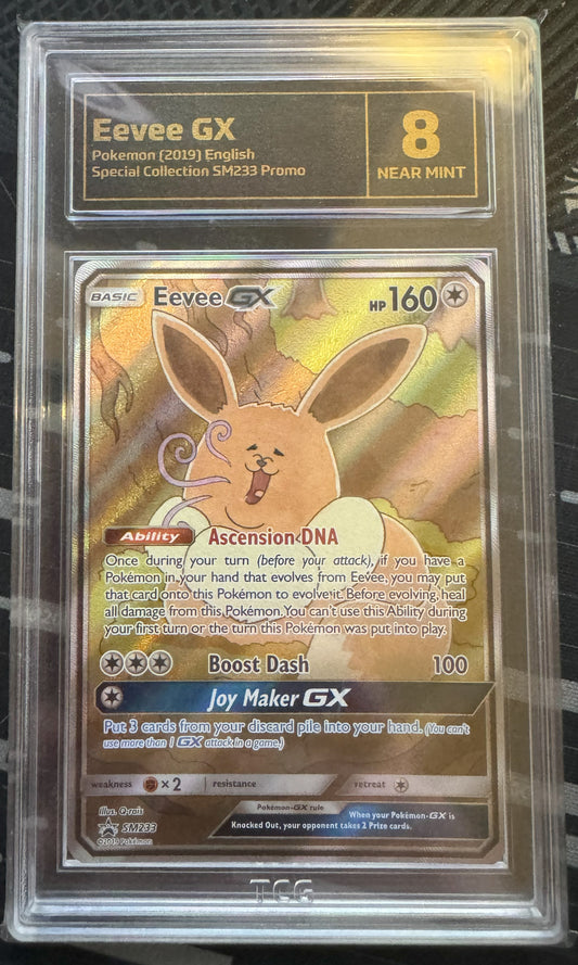 Pokemon TCG Eevee GX SM233 Graded 8