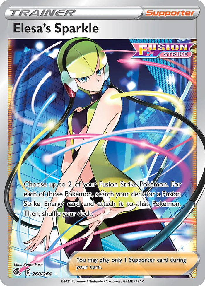 Pokemon TCG Elesa's Sparkle Full Art Trainer 260/264 Fusion Strike