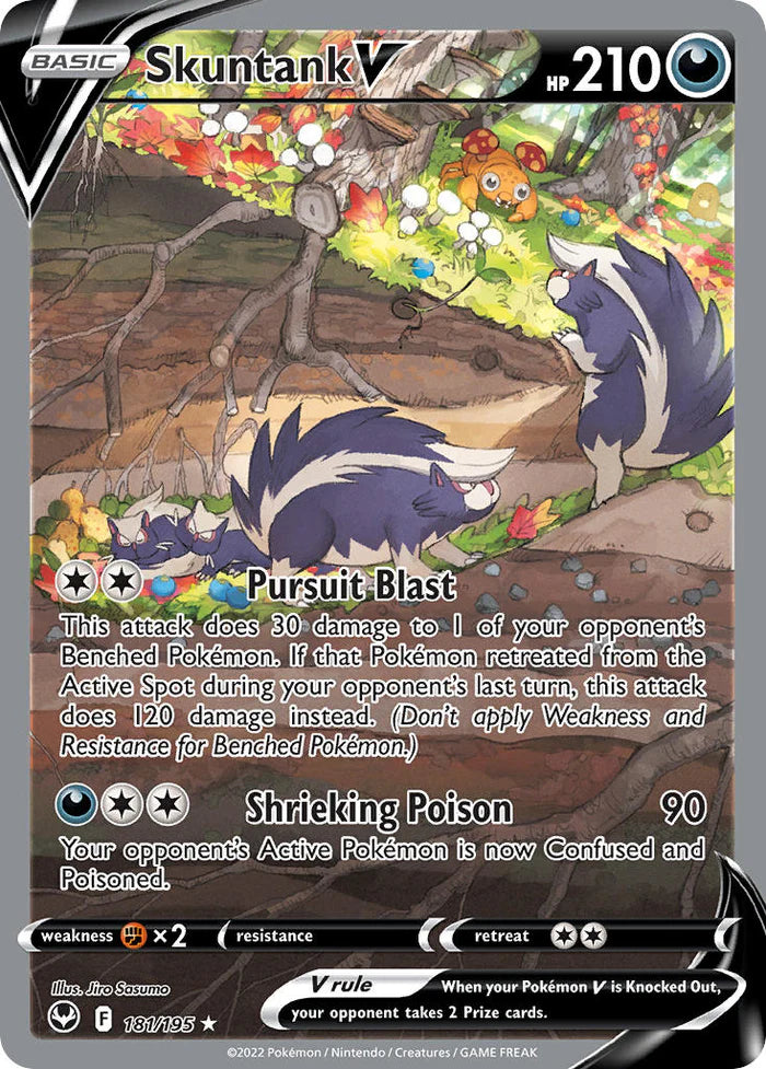 Pokemon TCG Skuntank V 181/195 Silver Tempest