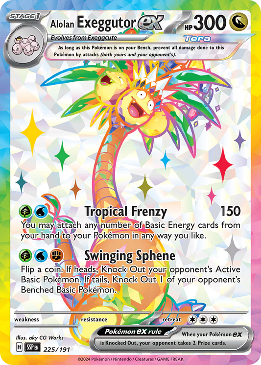 Pokemon TCG Alolan Exeggutor EX 225/191 Surging Sparks