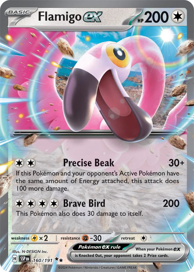 Pokemon TCG Flamigo EX  160/191 Surging Sparks