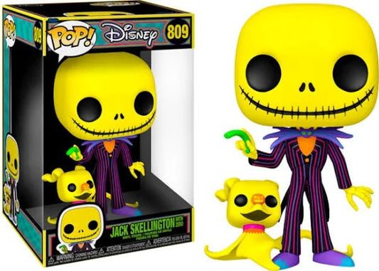 Funko POP! Disney The Nightmare Before Christmas Jack Skellington with Zero Blacklight Jumbo - 2Sis Collectibles