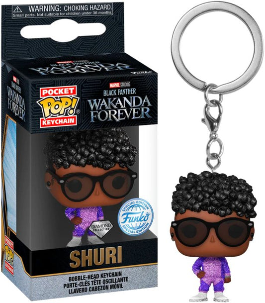 Funko POP! Marvel Black Panther Wakanda Forever Shuri Pocket Keychain Diamond Glitter Special Edition - 2Sis Collectibles