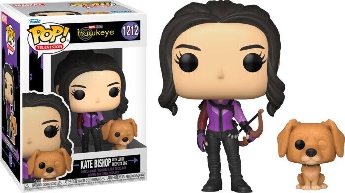 Funko POP! Marvel Hawkeye Kate Bishop With Lucky The Pizza Dog - 2Sis Collectibles