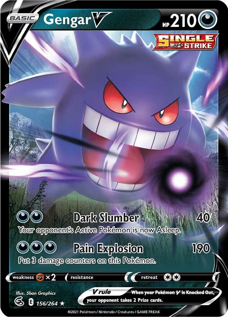 Pokemon TCG Gengar V 156/264 Fusion Strike