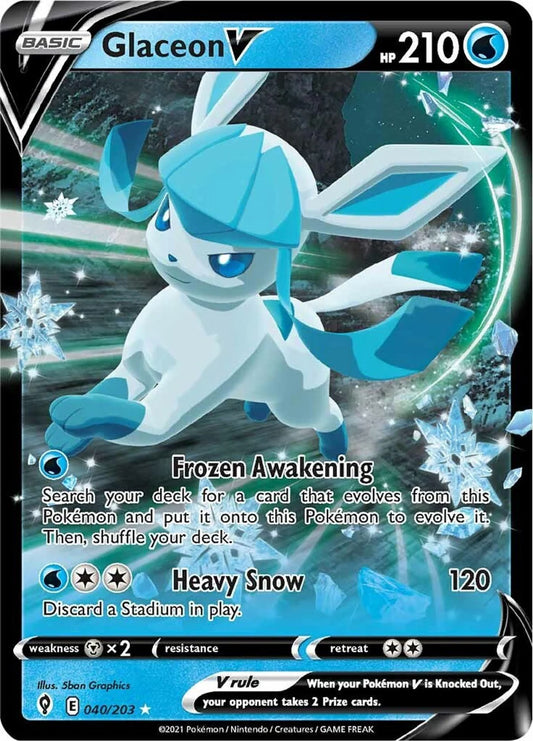 Pokemon TCG Glaceon V 040/203 Evolving Skies