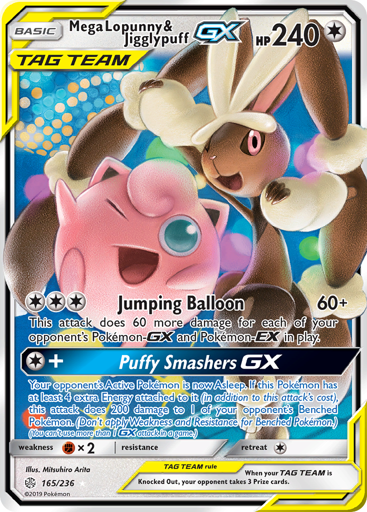 Pokemon TCG Mega Lopunny & Jigglypuff GX 165/236 Cosmic Eclipse