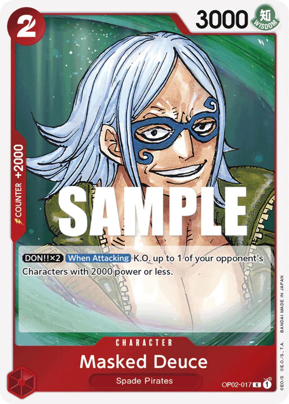 One Piece Card Game Masked Deuce OP02 Paramount War OP02-017