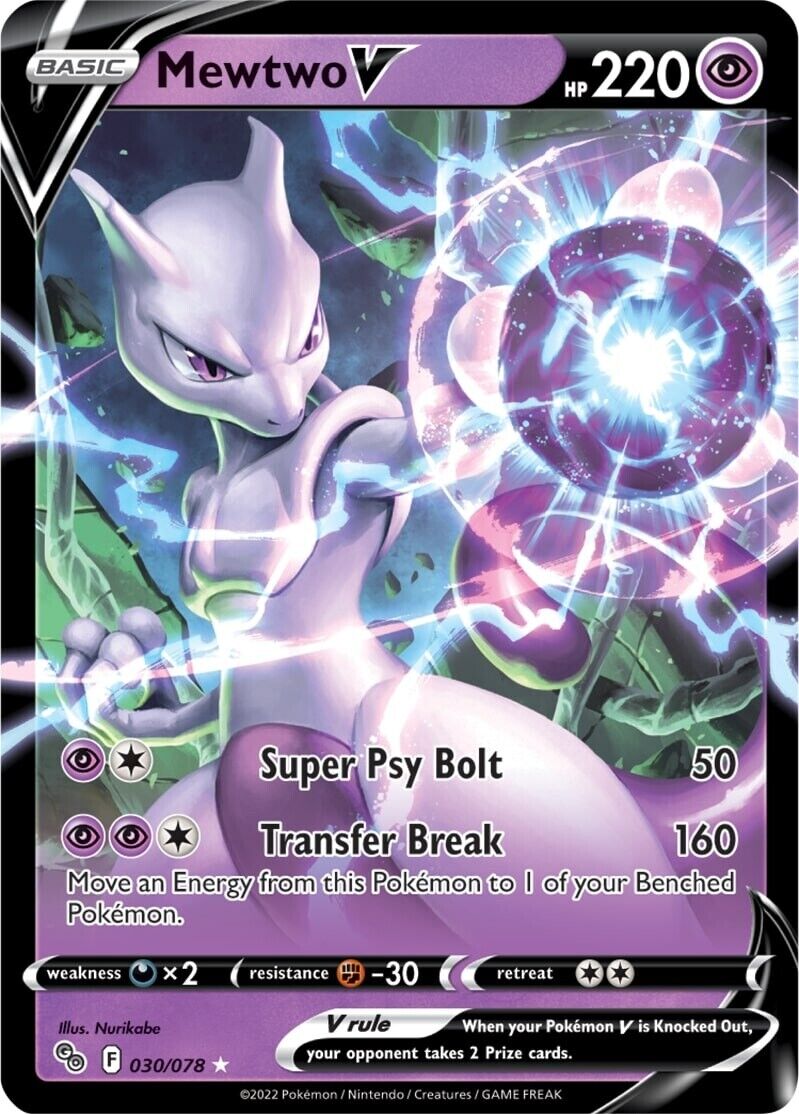 Pokemon TCG Mewtwo V 030/078 Pokemon GO