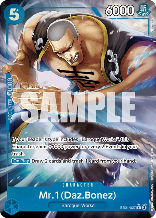 One Piece Card Game Mr.1(Daz.Bonez) EB01 Memorial Collection EB01-027