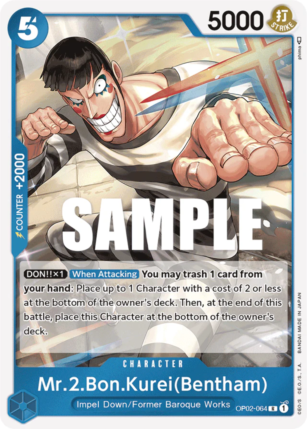 One Piece Card Game Mr.2.Bon.Kurei(Bentman) OP02 Paramount War OP02-064