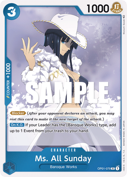 One Piece Card Game Ms. All Sunday OP01 Romance Dawn OP01-079