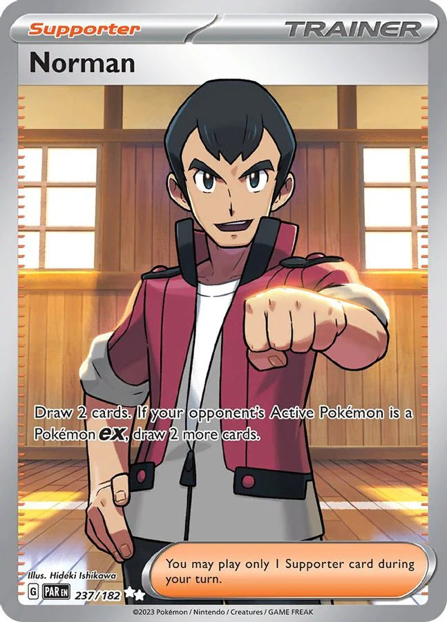 Pokemon TCG Norman Full Art Trainer 237/182 Paradox Rift