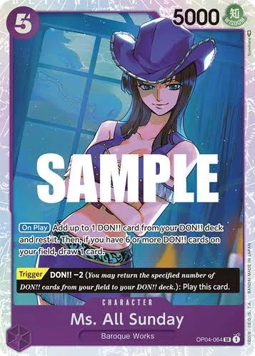 One Piece Card Game Ms.All Sunday OP04 Kingdoms of Intrigue OP04-064