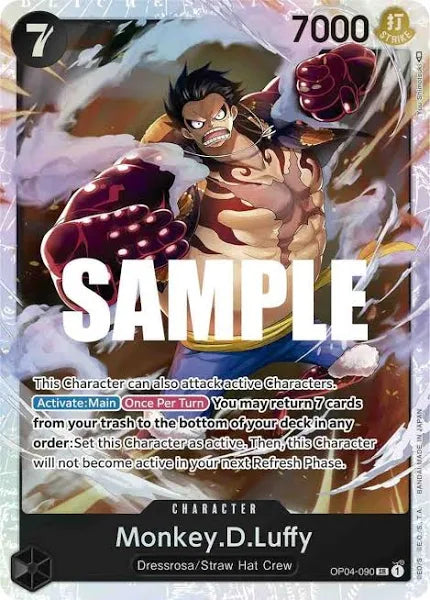 One Piece Card Game Monkey.D.Luffy OP04 Kingdoms of Intrigue OP04-090