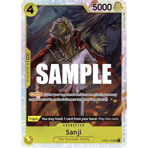 One Piece Card Game Sanji OP04 Kingdoms of Intrigue OP04-104