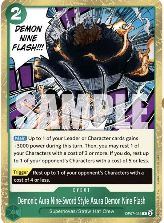 One Piece Card Game Demonic Aura Nine-Sword Style Aura Demon Nine Flash OP07 500 Years in the Future OP07-036