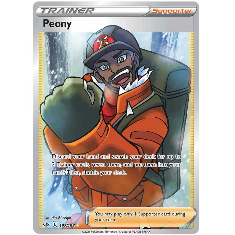 Pokemon TCG Peony Full Art Trainer 197/198 Chilling Reign