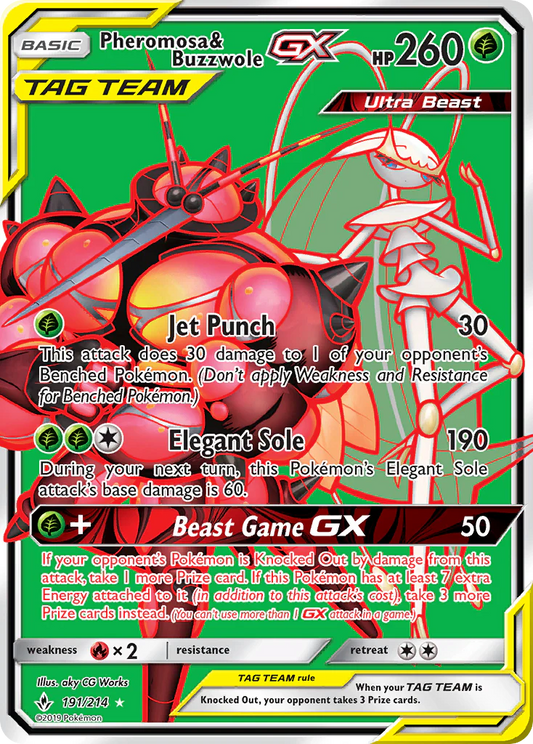 Pokemon TCG Pheromosa & Buzzwole GX 191/214 Unbroken Bond