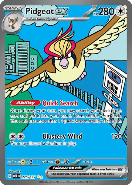 Pokemon TCG Pidgeot EX 225/197 Obsidian Flames