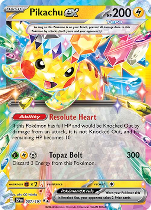 Pokemon TCG Pikachu EX 057/191 Surging Sparks