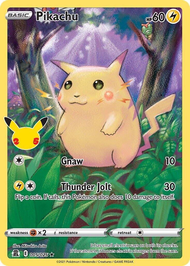 Pokemon TCG Pikachu 005/025 25th Anniversary Celebration