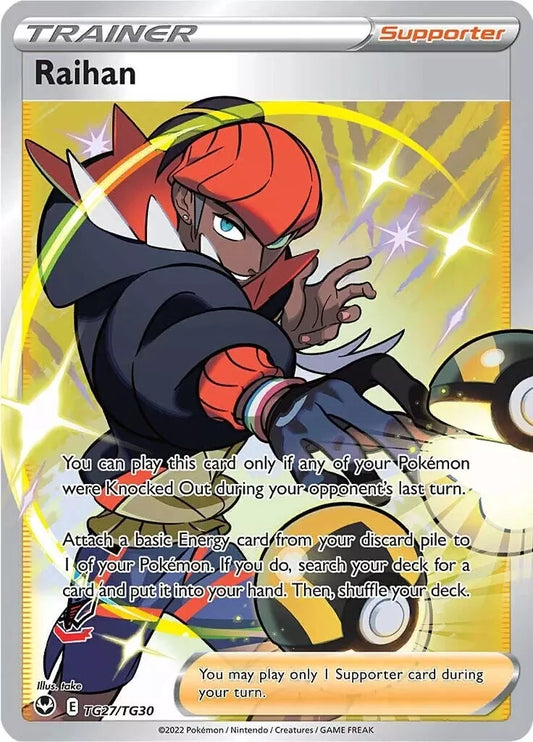 Pokemon TCG Raihan Full Art Trainer TG27/TG30 Silver Tempest