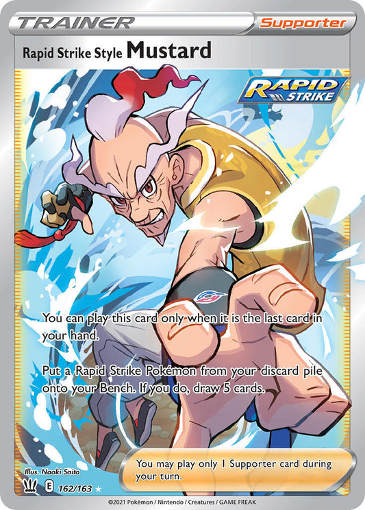 Pokemon TCG Rapid Strike Style Mustard Full Art Trainer 162/163 Battle Styles
