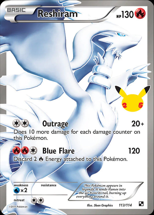 Pokemon TCG Reshiram 113/114 25th Anniversary Celebration