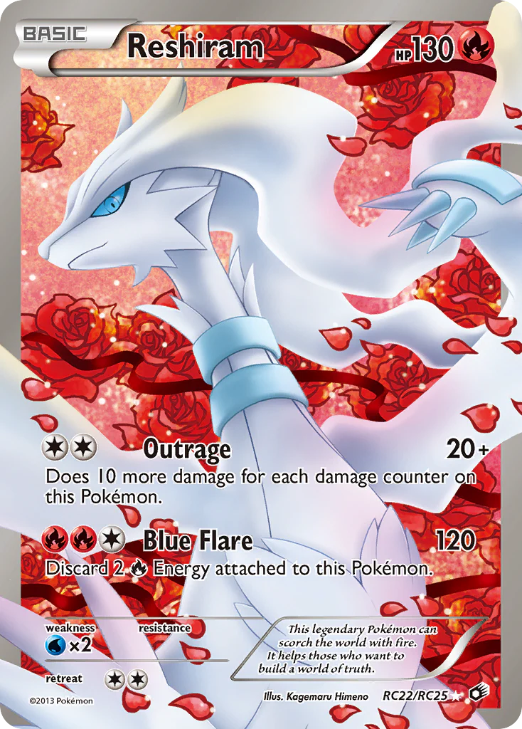 Pokemon TCG Reshiram RC22 Legendary Treasures