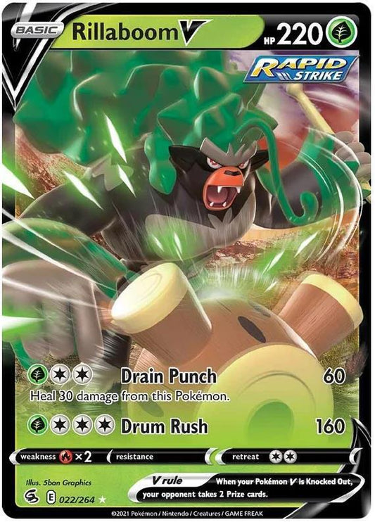 Pokemon TCG Rillaboom V 022/264 Fusion Strike