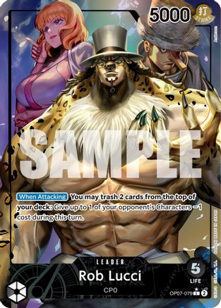 One Piece Card Game Rob Lucci OP07 500 Years in the Future OP07-079