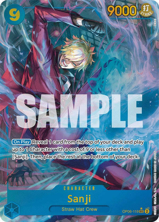 One Piece Card Game Sanji Alternate Art OP06 Wings Of The Captain OP06-119