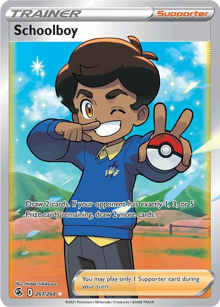 Pokemon TCG Schoolboy Full Art Trainer 261/264 Fusion Strike
