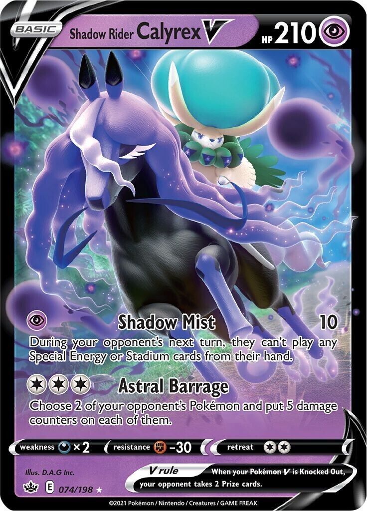 Pokemon TCG Shadow Rider Calyrex V 074/198 Chilling Reign