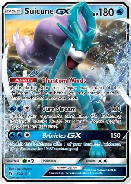 Pokemon TCG Suicune GX 60/214 Lost Thunder