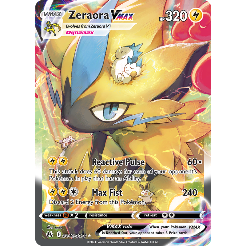 Pokemon TCG Zeraora VMAX GG42/GG70 Crown Zenith