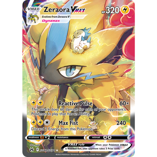 Pokemon TCG Zeraora VMAX GG42/GG70 Crown Zenith