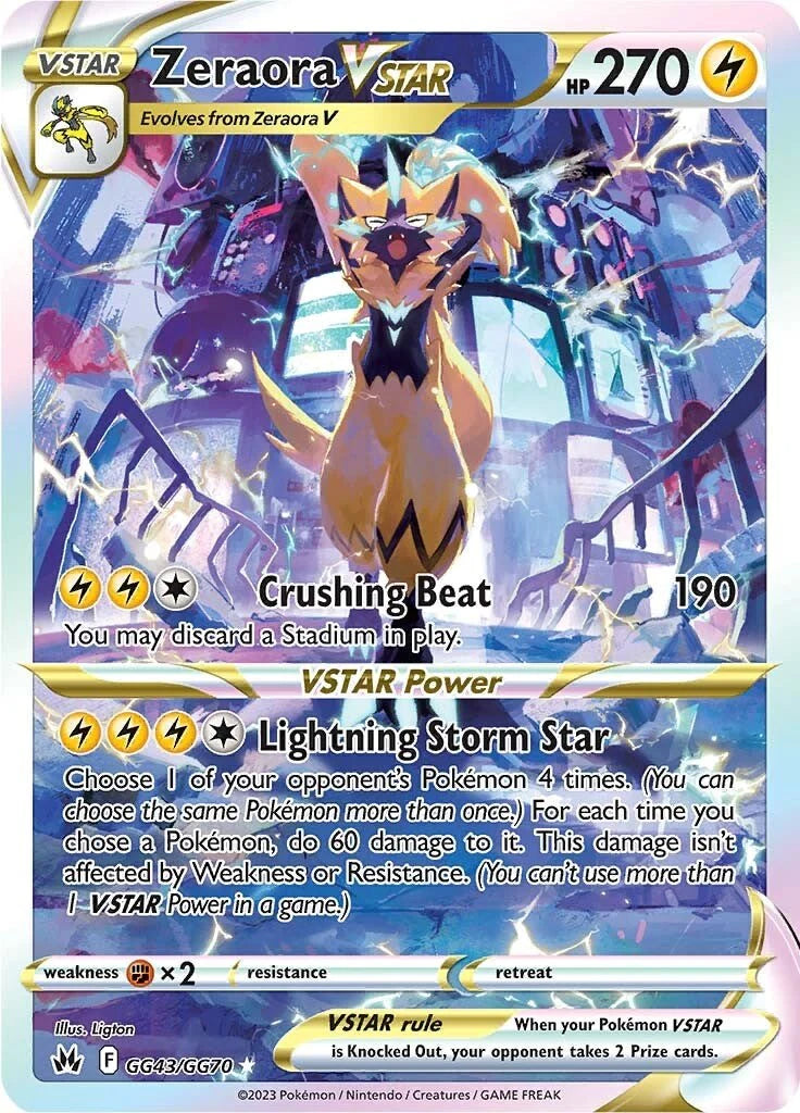 Pokemon TCG Zeraora VSTAR GG43/GG70 Crown Zenith