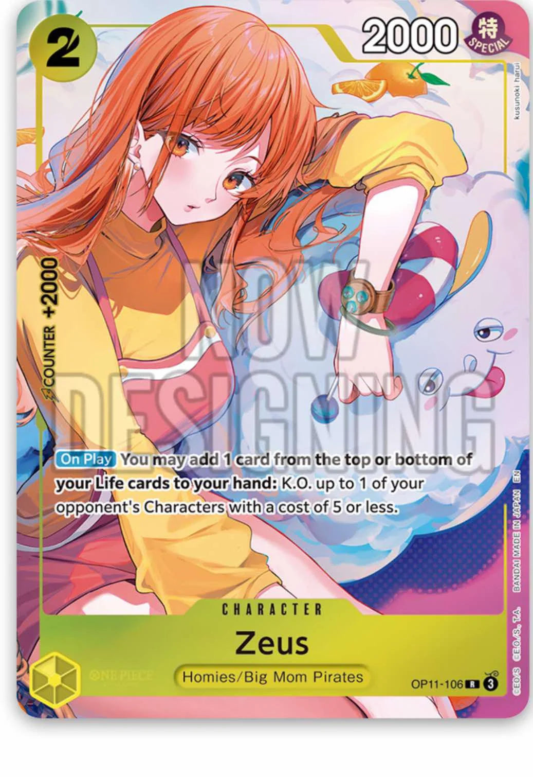 One Piece Card Game Zeus OP11 Official Bandai Playmat Promo OP11-106