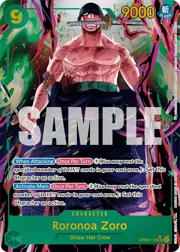 One Piece Card Game Roronoa Zoro OP06 Wings Of The Captain OP06-118